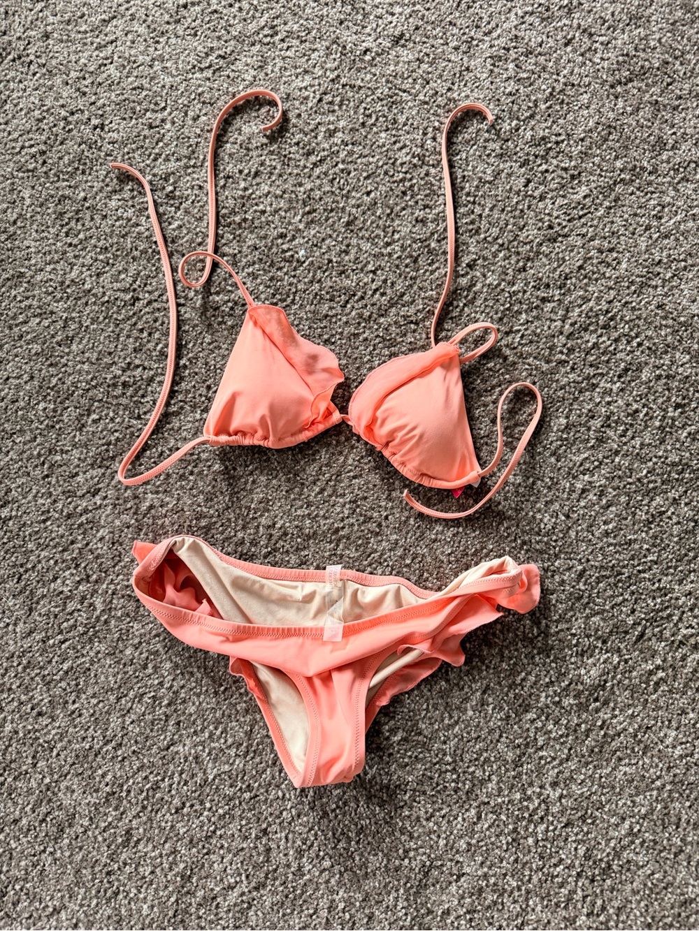 Victoria's Secret Coral Orange Triangle Bikini Top